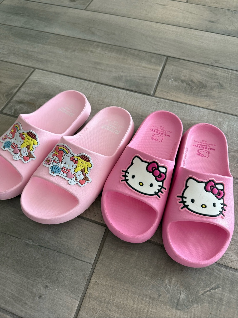 Hello Kitty Pink Slide Sandals with Character Accents